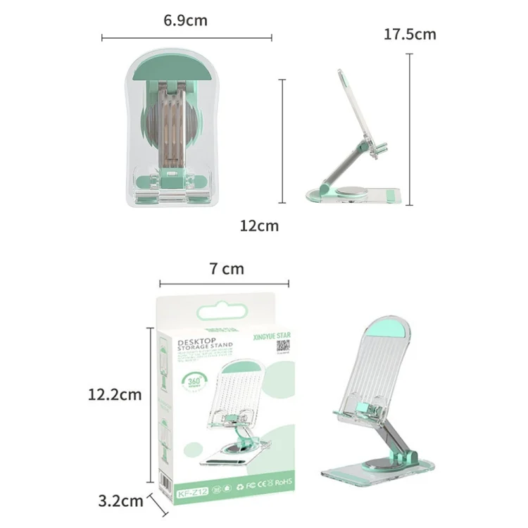 TBD06041823_B2.webp KF-Z12 Acrylic Foldable Desktop Phone Holder Colorful Lazy Tablet Stand, KF-Z12 (Pink), KF-Z12 (Green), KF-Z12 (White), KF-Z12 (Black) - Image 3
