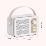Mini Retro HIFI Level Stereo Sound Handheld Portable Bluetooth Speaker, Pink, White, Purple, Green - Image 3