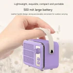 Mini Retro HIFI Level Stereo Sound Handheld Portable Bluetooth Speaker, Pink, White, Purple, Green - Image 6
