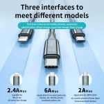 ROMOSS 3-In-1 66W 6A USB To 8 Pin / Type-C / USB-C / Micro Charging Cable Nylon Braid Cord, 1M, 1.5M - Image 4