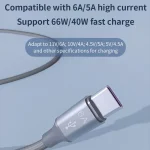 ROMOSS 3-In-1 66W 6A USB To 8 Pin / Type-C / USB-C / Micro Charging Cable Nylon Braid Cord, 1M, 1.5M - Image 6