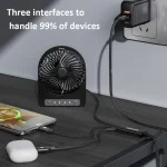 ROMOSS PD100W 3-In-1 Data Cable Type-C/USB-C To 8 Pin & Type-C & Micro Fast Charging Line, PD100W 3-In-1 (Black), PD100W 3-In-1  (Gray) - Image 7