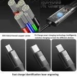 ROMOSS PD100W 3-In-1 Data Cable Type-C/USB-C To 8 Pin & Type-C & Micro Fast Charging Line, PD100W 3-In-1 (Black), PD100W 3-In-1  (Gray) - Image 8