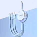 ROMOSS PD100W 3-In-1 Retractable Data Cable Type-C/USB-C To 8 Pin & Type-C & Micro Line, PD100W Type-C To 8 Pin & Type-C & Micro, PD100W  Type-C To 8 Pin & Type-C & Micro...