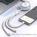 ROMOSS PD100W 3-In-1 Retractable Data Cable Type-C/USB-C To 8 Pin & Type-C & Micro Line, PD100W Type-C To 8 Pin & Type-C & Micro, PD100W  Type-C To 8 Pin & Type-C & Micro... - Image 13