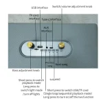 Leather Colorful Light Effect Karaoke Audio Retro Outdoor Bluetooth Speaker, Dual-microphone, Single Speaker - Image 4