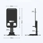 360 Degree Rotating Aluminum Alloy Phone Holder Desktop Telescopic Bracket, Black, White - Image 2