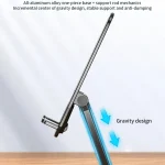 360 Degree Rotating Aluminum Alloy Phone Holder Desktop Telescopic Bracket, Black, White - Image 5