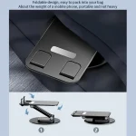 360 Degree Rotating Aluminum Alloy Phone Holder Desktop Telescopic Bracket, Black, White - Image 6