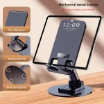 360 Degree Rotating Aluminum Alloy Phone Holder Desktop Telescopic Bracket, Black, White - Image 8