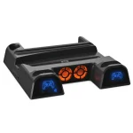 DOBE For PS5 Gamepad Multi-Function Dual Charger Cooling Fan Base With Disk Organizer, White, Black