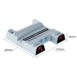 DOBE For PS5 Gamepad Multi-Function Dual Charger Cooling Fan Base With Disk Organizer, White, Black - Image 3