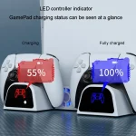 DOBE For PS5 Gamepad Multi-Function Dual Charger Cooling Fan Base With Disk Organizer, White, Black - Image 8