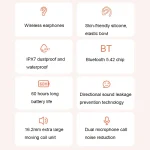 JS911 OWS Ear-mounted Dual-mic Call Noise Reduction LED Digital Display Bluetooth Earphones - Image 4