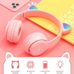 P47M LED Light-emitting Cat Ears Gaming Bluetooth Wireless Headset - Image 4