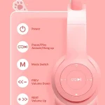 P47M LED Light-emitting Cat Ears Gaming Bluetooth Wireless Headset - Image 5