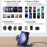 3 In 1 Wireless Charger For Samsung Galaxy Z Fold Mobile Phone Earphones & Smart Watches, F16A - Image 4