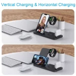 4-in-1 Foldable Desktop Mobile Phone Watch Earphones Wireless Charger, W33 - Image 11