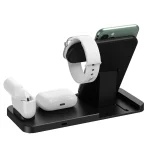 4-in-1 Foldable Desktop Mobile Phone Watch Earphones Wireless Charger, W33 - Image 4