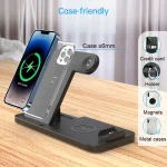 4-in-1 Foldable Desktop Mobile Phone Watch Earphones Wireless Charger, W33 - Image 9