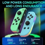 JOY-02 Gaming Left And Right Handle With RGB Lights Body Feel Bluetooth Gamepad For Switch / Switch OLED / Switch Pro / Switch Lite / Switch Joycon, Blue Red, Green Blue, White - Image 7
