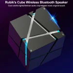 Qone Cube AI Smart Voice-Controlled Bluetooth Speaker RGB Light Mini Wireless Audio, AI Voice-Controlled (Black), AI Voice-Controlled (White), AI Voice-Controlled (Blue), AI Voice-Controlled (Pink) - Image 7