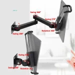 Tablet Wall Mount Holder Foldable Extendable Aluminum Alloy Mount With Anti Theft Security Lock - Image 4