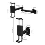 Tablet Wall Mount Holder Foldable Extendable Aluminum Alloy Mount With Anti Theft Security Lock - Image 10