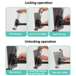 Tablet Wall Mount Holder Angles Adjustment Aluminum Alloy Mount With Anti Theft Security Lock - Image 6