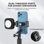 Telesin  Mobile Phone Clip 360 Degree Rotating Desktop Bracket With Cold Shoe Mount, Phone Clip - Image 3