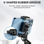 Telesin  Mobile Phone Clip 360 Degree Rotating Desktop Bracket With Cold Shoe Mount, Phone Clip - Image 8