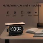 15W 3-In-1 Ambient Light Digital Display Clock Bluetooth Speaker Magnetic Wireless Charger - Image 2