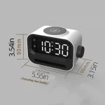 15W 3-In-1 Ambient Light Digital Display Clock Bluetooth Speaker Magnetic Wireless Charger - Image 3
