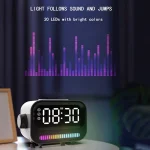 15W 3-In-1 Ambient Light Digital Display Clock Bluetooth Speaker Magnetic Wireless Charger - Image 5