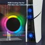 JYS-P5175 For PS5 Slim Host Optical Drive / Digital Version Universal With RGB Colorful Light Cooling Fan - Image 4