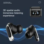 Color Screen Touch ANC Active Noise Reduction LCD Wireless Bluetooth Earphones - Image 9