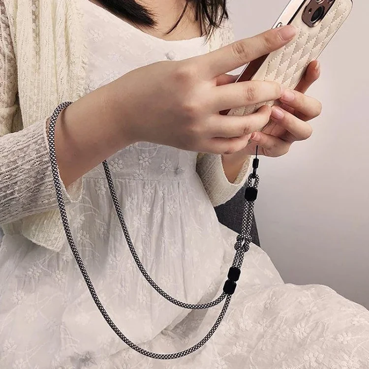 TBD06044923_B4.webp Dual-use Detachable Adjustment Mobile Phone Lanyard Anti-lost Wrist Rope, Light Brown, Black and Blue, Pink - Image 5