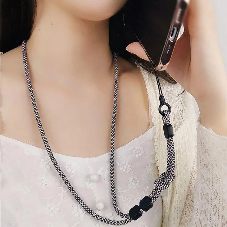 TBD06044923_B5.webp Dual-use Detachable Adjustment Mobile Phone Lanyard Anti-lost Wrist Rope, Light Brown, Black and Blue, Pink - Image 6