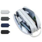 SM09 Double-layer Large Capacity Digital Accessories Storage Bag, Gray, Black, Navy Blue, Dark Gray - Image 2