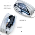 SM09 Double-layer Large Capacity Digital Accessories Storage Bag, Gray, Black, Navy Blue, Dark Gray - Image 5