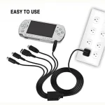 5-in-1 USB Charging Cable for Wii U / NEW 3DSXL / NEW 3DS / NDS LITE SP / PSP - Image 2