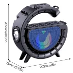 DV-800 G-shaped Colorful Atmosphere Light Flashlight Solar Wireless Bluetooth Speaker - Image 3