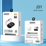 J31 OWS Hanging Ear Stereo Bluetooth Earphones With Digital Charging Compartment, J31 - Image 14