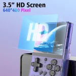 R35PLUS 3.5 Inch Handheld Game Console Built-in 64G 10,000+ Games, Transparent Black, Transparent Purple, Transparent Orange - Image 5
