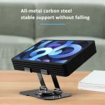 Metal Cooling Tablet Stand Rotatable Adjustable Base Support, JS-258 Silver, JS-258 Black - Image 4