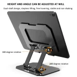Metal Cooling Tablet Stand Rotatable Adjustable Base Support, JS-258 Silver, JS-258 Black - Image 6