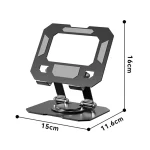 Metal Cooling Tablet Stand Rotatable Adjustable Base Support, JS-258 Silver, JS-258 Black - Image 9