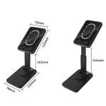 15W Desktop Wireless Charging Rotating Phone Holder Lazy Tablet Folding Lifting Bracket, Rotating (Black) - Image 3
