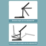 15W Desktop Wireless Charging Rotating Phone Holder Lazy Tablet Folding Lifting Bracket, Rotating (Black) - Image 5