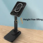 15W Desktop Wireless Charging Rotating Phone Holder Lazy Tablet Folding Lifting Bracket, Rotating (Black) - Image 6